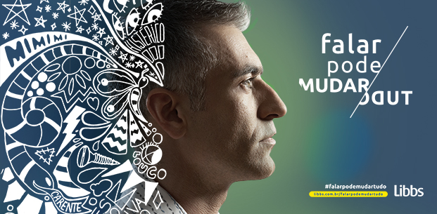 Banner Falar Pode Mudar Tudo - rosto de um home de perfil. 