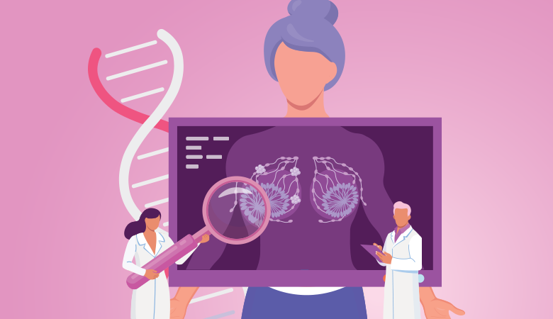 ilustração representando a mamografia